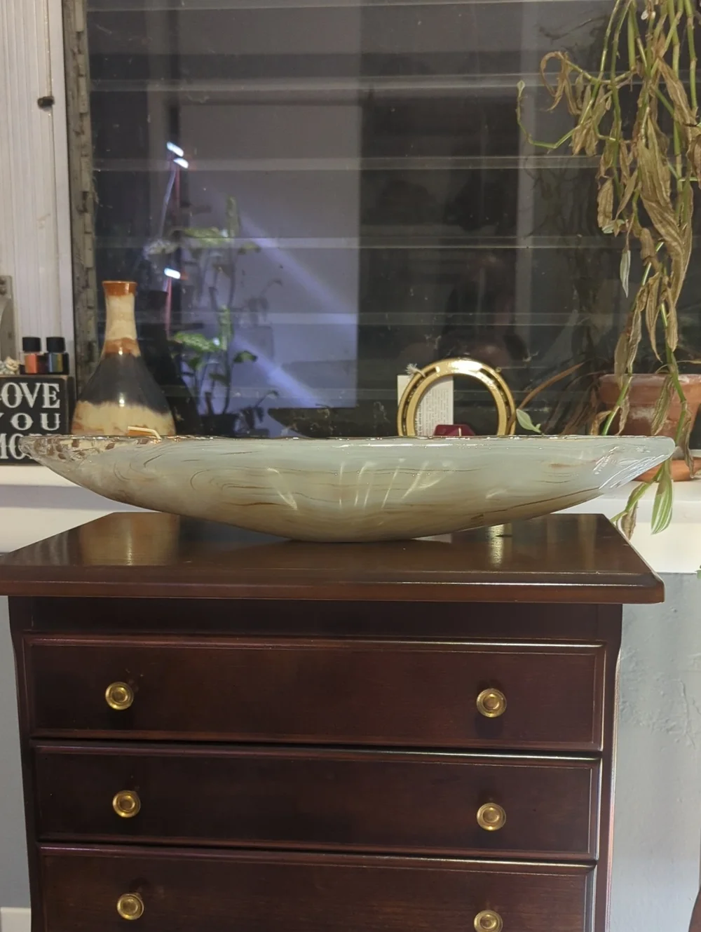Antonio Tammaro Murano Glass Long Coffee Table 3 Wick Candle Gold And White NWT